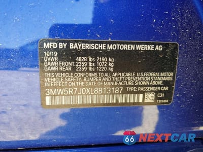 Zdjęcie 12 z 12 samochodu: 2020 BMW 330XI VIN:3MW5R7J0XL8B13187 - miniatura
