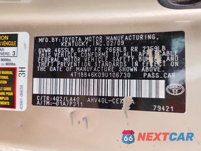 Zdjęcie 12 z 12 samochodu: 2009 TOYOTA CAMRY HYBRID VIN:4T1BB46K09U106730 - miniatura