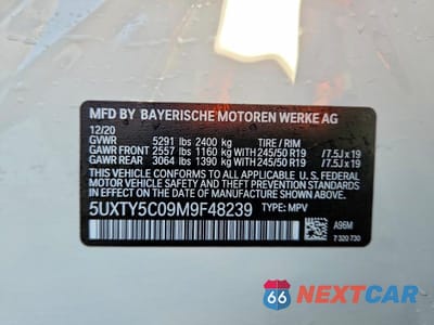 Zdjęcie 13 z 13 samochodu: 2021 BMW X3 XDRIVE30I VIN:5UXTY5C09M9F48239 - miniatura