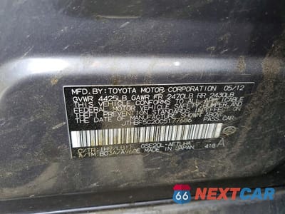 Zdjęcie 13 z 13 samochodu: 2012 LEXUS IS 250 VIN:JTHBF5C20C5177686 - miniatura