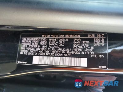 Zdjęcie 13 z 13 samochodu: 2017 VOLVO XC60 T6 DYNAMIC VIN:YV449MRR0H2174521 - miniatura