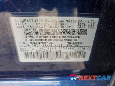 Zdjęcie 12 z 12 samochodu: 2019 NISSAN SENTRA S VIN:3N1AB7APXKY232023 - miniatura