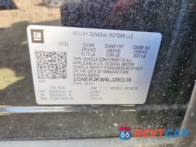 Zdjęcie 12 z 12 samochodu: 2020 CHEVROLET TRAVERSE RS VIN:1GNERJKW4LJ283138 - miniatura