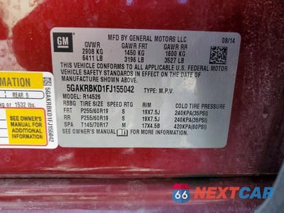Zdjęcie 13 z 13 samochodu: 2015 BUICK ENCLAVE VIN:5GAKRBKD1FJ155042 - miniatura