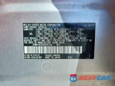 Zdjęcie 13 z 13 samochodu: 2010 TOYOTA RAV4 BASE VIN:JTMBF4DV2AD035766 - miniatura