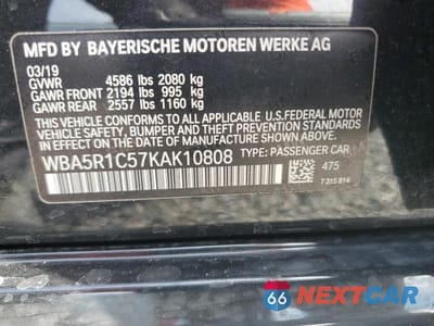 Zdjęcie 12 z 12 samochodu: 2019 BMW 330I VIN:WBA5R1C57KAK10808 - miniatura
