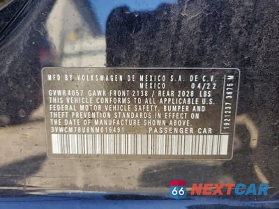 Zdjęcie 13 z 13 samochodu: 2022 VOLKSWAGEN JETTA S VIN:3VWCM7BU8NM016491 - miniatura