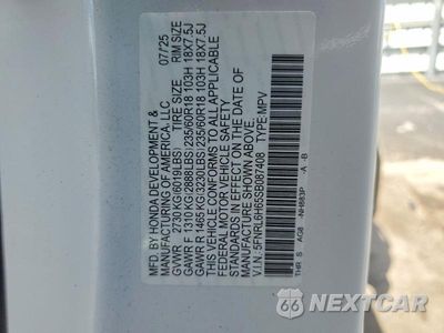 Zdjęcie 13 z 13 samochodu: 2025 HONDA ODYSSEYEXL VIN:5FNRL6H65SB087408 - miniatura