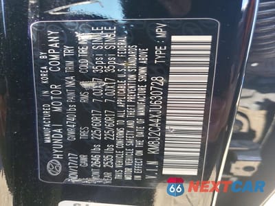 Zdjęcie 12 z 12 samochodu: 2018 HYUNDAI TUCSON VIN:KM8J2CA4XJU630728 - miniatura