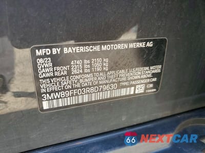 Zdjęcie 12 z 12 samochodu: 2024 BMW 330XI VIN:3MW89FF03R8D79630 - miniatura