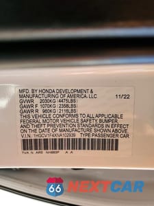 Zdjęcie 12 z 12 samochodu: 2022 HONDA ACCORD SPORT SE VIN:1HGCV1F4XNA102939 - miniatura