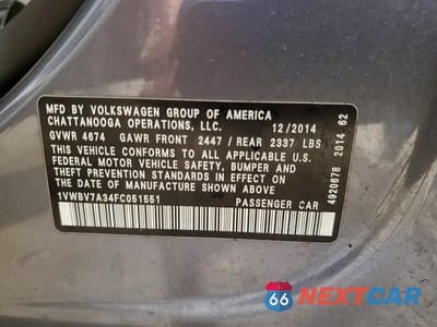 Zdjęcie 12 z 12 samochodu: 2015 VOLKSWAGEN PASSAT SE VIN:1VWBV7A34FC051551 - miniatura