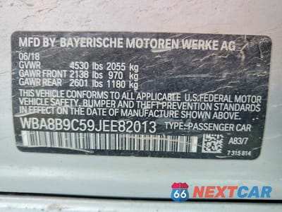 Zdjęcie 12 z 12 samochodu: 2018 BMW 330 I VIN:WBA8B9C59JEE82013 - miniatura