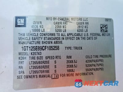 Zdjęcie 12 z 12 samochodu: 2012 GMC SIERRA K2500 DENALI VIN:1GT125E89CF105258 - miniatura