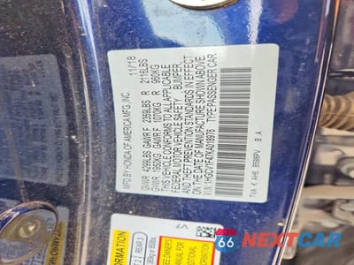 Zdjęcie 12 z 12 samochodu: 2019 HONDA ACCORD EX VIN:1HGCV1F47KA018976 - miniatura