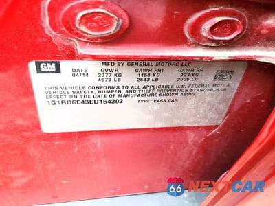 Zdjęcie 12 z 12 samochodu: 2014 CHEV VOLT VIN:1G1RD6E43EU164202 - miniatura