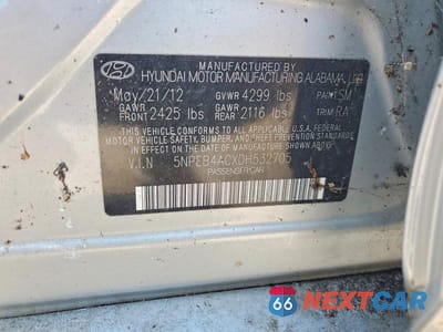 Zdjęcie 12 z 12 samochodu: 2013 HYUNDAI SONATA GLS VIN:5NPEB4ACXDH532705 - miniatura
