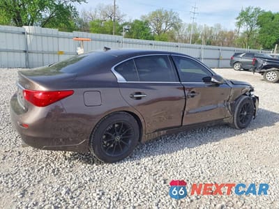 Trzecie zdjęcie samochodu z tyłu: 2014 INFINITI Q50 PREMIUM VIN:JN1BV7AR3EM693875 - miniatura