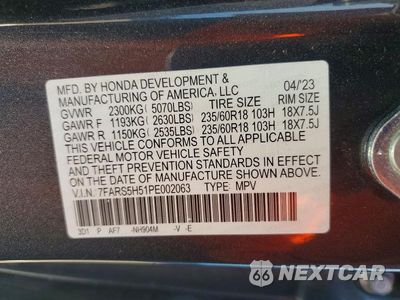 Zdjęcie 13 z 13 samochodu: 2023 HONDA CR-V SPORT VIN:7FARS5H51PE002063 - miniatura