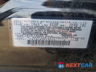 Zdjęcie 12 z 12 samochodu: 2019 NISSAN KICKS S VIN:3N1CP5CU7KL569165 - miniatura