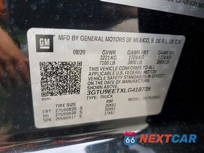 Zdjęcie 12 z 12 samochodu: 2020 GMC SIERRA K1500 AT4 VIN:3GTU9EETXLG418735 - miniatura