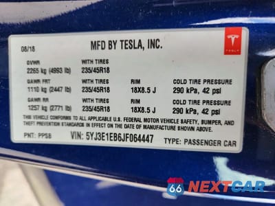 Zdjęcie 12 z 12 samochodu: 2018 TESLA MODEL 3 VIN:5YJ3E1EB6JF064447 - miniatura