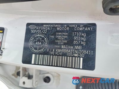 Zdjęcie 14 z 14 samochodu: 2022 HYUNDAI VENUE SE VIN:KMHRB8A31NU208411 - miniatura
