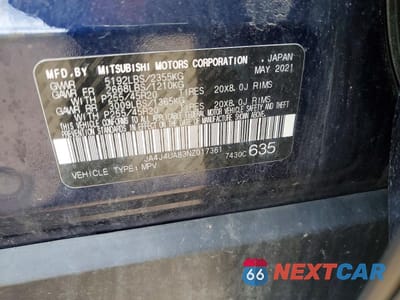 Zdjęcie 14 z 14 samochodu: 2022 MITSUBISHI OUTLANDER SE VIN:JA4J4UA83NZ017361 - miniatura