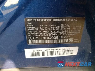Zdjęcie 13 z 13 samochodu: 2020 BMW X3 XDRIVE30I VIN:5UXTY5C09L9C29003 - miniatura