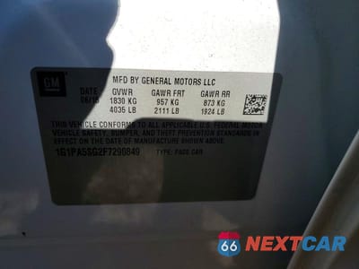 Zdjęcie 12 z 12 samochodu: 2015 CHEVROLET CRUZE LS VIN:1G1PA5SG2F7290849 - miniatura