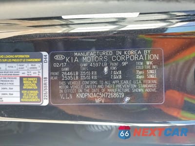 Zdjęcie 12 z 12 samochodu: 2017 KIA SPORTAGE EX VIN:KNDPN3AC5H7268619 - miniatura