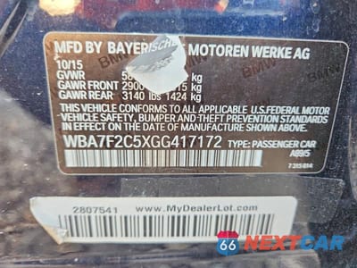 Zdjęcie 12 z 12 samochodu: 2016 BMW 750 XI VIN:WBA7F2C5XGG417172 - miniatura