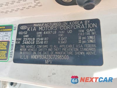 Zdjęcie 13 z 13 samochodu: 2012 KIA SPORTAGE LX VIN:KNDPB3A23C7298503 - miniatura