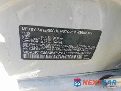 Zdjęcie 12 z 12 samochodu: 2021 BMW 330I VIN:WBA5R1C05MFK52890 - miniatura