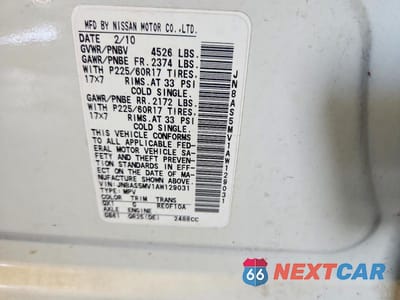 Zdjęcie 14 z 14 samochodu: 2010 NISSAN ROGUE S VIN:JN8AS5MV1AW129031 - miniatura