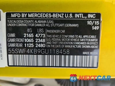 Zdjęcie 12 z 12 samochodu: 2016 MERCEDES-BENZ C 300 4MATIC VIN:55SWF4KB9GU118458 - miniatura