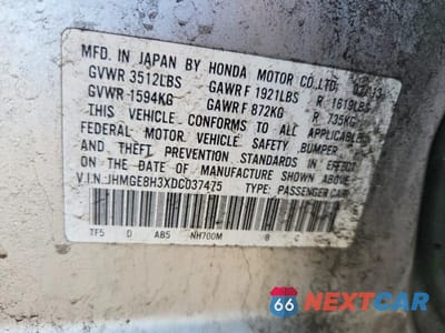 Zdjęcie 12 z 12 samochodu: 2013 HONDA FIT VIN:JHMGE8H3XDC037475 - miniatura