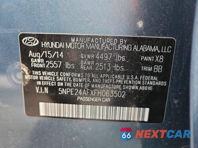 Zdjęcie 12 z 12 samochodu: 2015 HYUNDAI SONATA SE VIN:5NPE24AFXFH063502 - miniatura