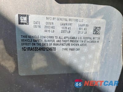 Zdjęcie 13 z 13 samochodu: 2017 CHEVROLET VOLT LT VIN:1G1RA6S54HU124978 - miniatura