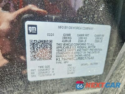 Zdjęcie 13 z 13 samochodu: 2024 CHEVROLET TRAILBLAZER LS VIN:KL79MMS21RB157648 - miniatura