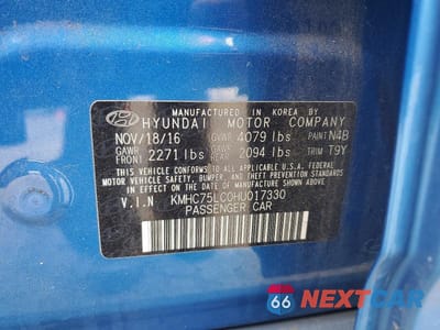 Zdjęcie 13 z 13 samochodu: 2017 HYUNDAI IONIQ SEL VIN:KMHC75LC0HU017330 - miniatura