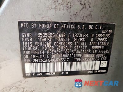 Zdjęcie 12 z 12 samochodu: 2019 HONDA FIT EX VIN:3HGGK5H84KM743617 - miniatura