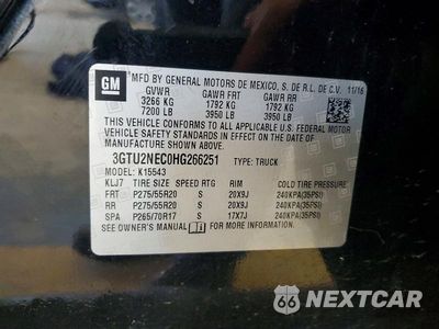 Zdjęcie 12 z 12 samochodu: 2017 GMC SIERRA K1500 SLT VIN:3GTU2NEC0HG266251 - miniatura