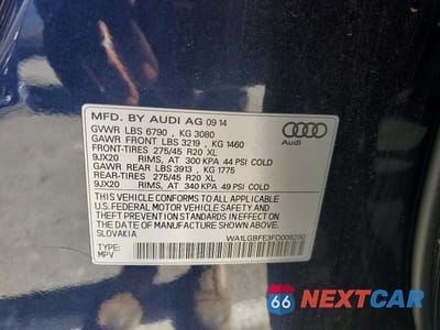 Zdjęcie 13 z 13 samochodu: 2015 AUDI Q7 PREMIUM PLUS VIN:WA1LGBFE3FD008290 - miniatura