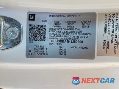 Zdjęcie 13 z 13 samochodu: 2019 CHEV COLORADO VIN:1GCHSBEA6K1250690 - miniatura