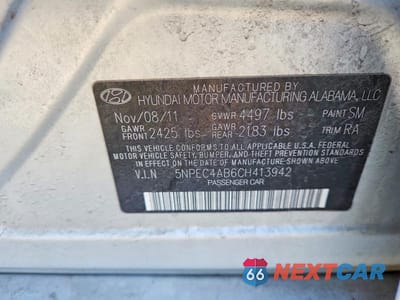 Zdjęcie 12 z 12 samochodu: 2012 HYUNDAI SONATA SE 2.0T VIN:5NPEC4AB6CH413942 - miniatura