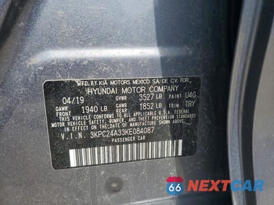 Zdjęcie 12 z 12 samochodu: 2019 HYUNDAI ACCENT SE VIN:3KPC24A33KE084087 - miniatura