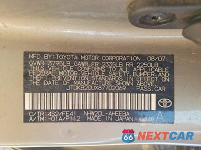 Zdjęcie 13 z 13 samochodu: 2008 TOYOTA PRIUS BASE VIN:JTDKB20UX87702069 - miniatura