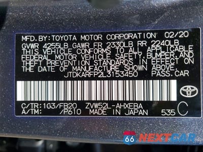 Zdjęcie 13 z 13 samochodu: 2020 TOYOTA PRIUS VIN:JTDKARFP2L3153450 - miniatura