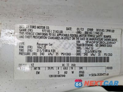 Zdjęcie 12 z 12 samochodu: 2013 FORD FOCUS SE VIN:1FADP3F25DL235947 - miniatura